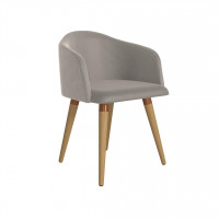 Manhattan Comfort 1020481 Kari Velvet Matelasse Accent Chair in Beige
